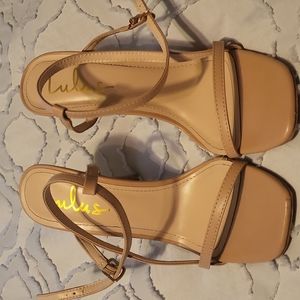 Lulu's Nude Strappy Heels